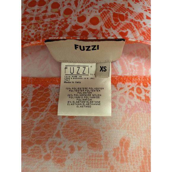 FUZZI Jean Paul Mixed Print Flutter Sleeve Mesh Dress XS - Picture 12 of 12